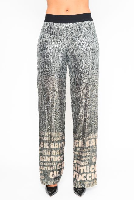 Pantalone Animalier Paillettes