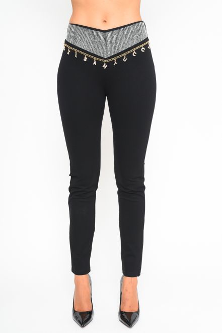 Lettering Rhinestone Pants