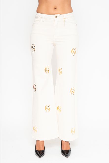 Gold Logo Jeans