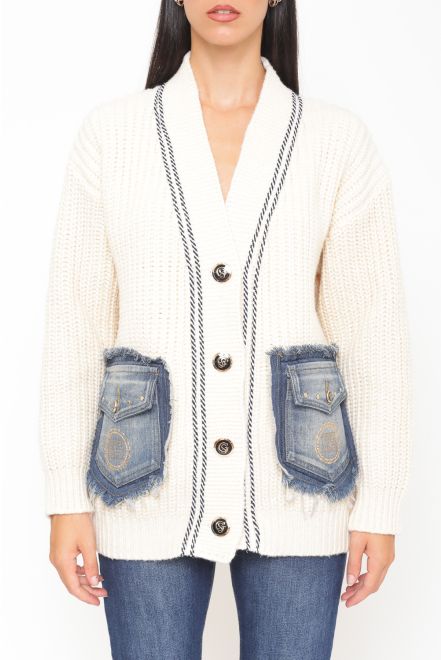 Cardigan Tasche Denim