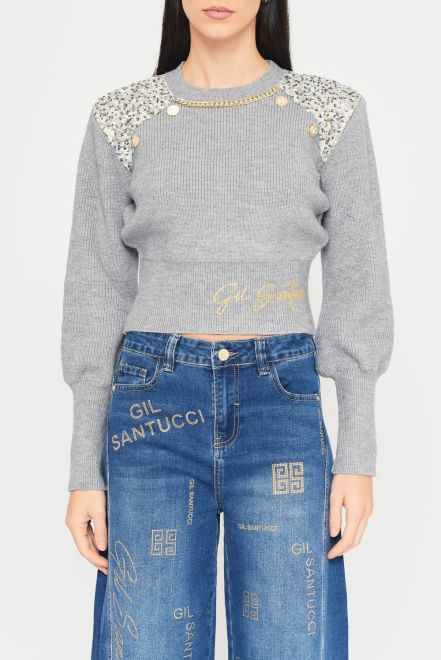 Maglia Spalline Paillettes