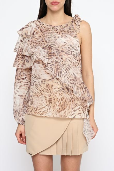 Blusa Monospalla Animalier