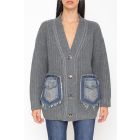 Cardigan Tasche Denim