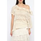 Blusa Off Shoulder Macramè